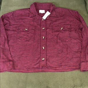 American Eagle Outfitters Plaid Button Down Plus